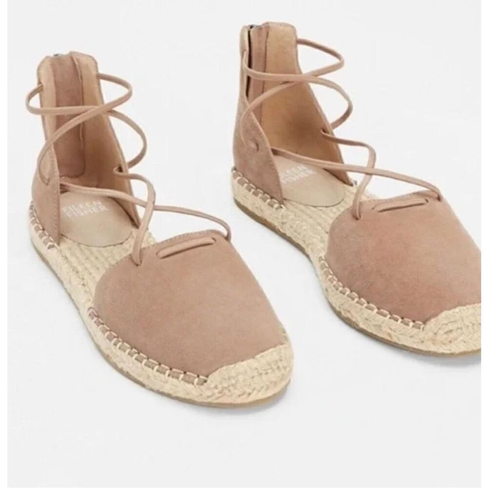 New Eileen Fisher Lace Suede Espadrille Size 7